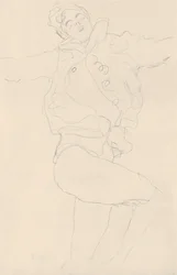 Dansende vrouw met cape